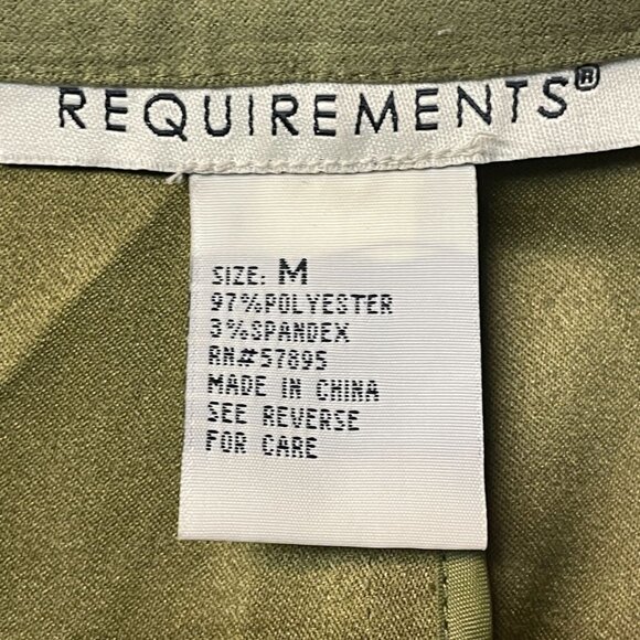 Vintage Womens Button Up Jacket Blazer Sz M OLIVE GREEN Crinkle Studded L/S - Picture 11 of 13